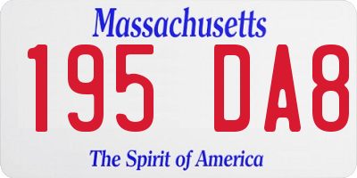 MA license plate 195DA8