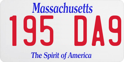 MA license plate 195DA9