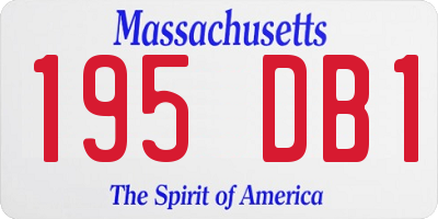MA license plate 195DB1