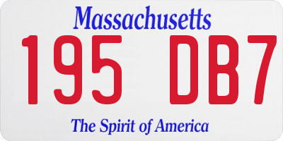 MA license plate 195DB7