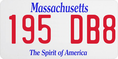 MA license plate 195DB8