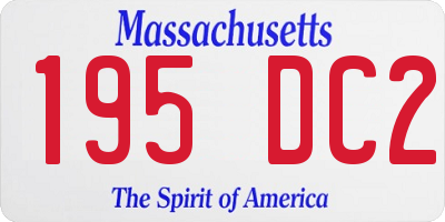 MA license plate 195DC2