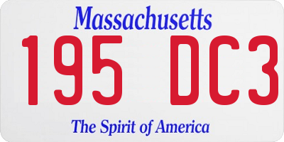 MA license plate 195DC3