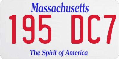 MA license plate 195DC7