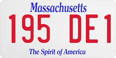 MA license plate 195DE1