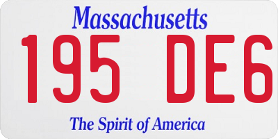 MA license plate 195DE6