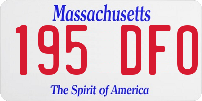 MA license plate 195DF0