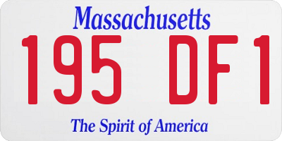 MA license plate 195DF1