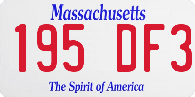 MA license plate 195DF3