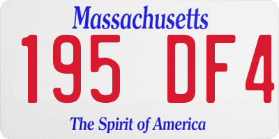 MA license plate 195DF4