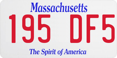 MA license plate 195DF5