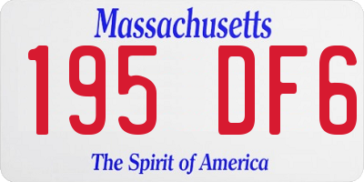 MA license plate 195DF6