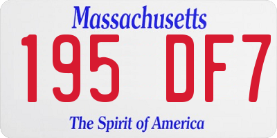 MA license plate 195DF7