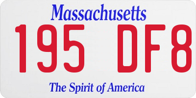 MA license plate 195DF8