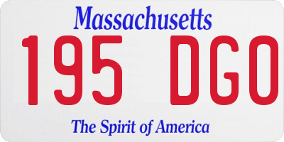 MA license plate 195DG0