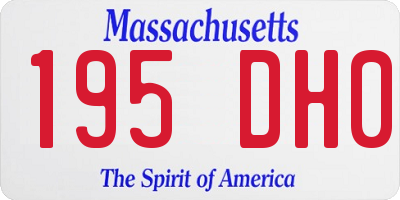MA license plate 195DH0