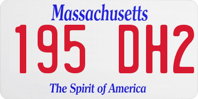 MA license plate 195DH2