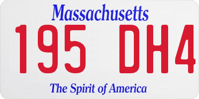 MA license plate 195DH4