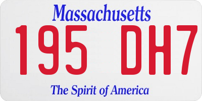 MA license plate 195DH7