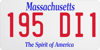 MA license plate 195DI1