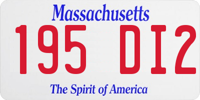 MA license plate 195DI2