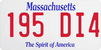 MA license plate 195DI4
