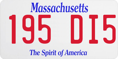 MA license plate 195DI5