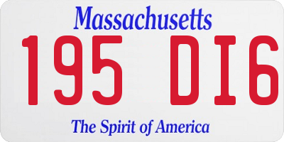 MA license plate 195DI6