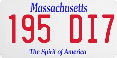 MA license plate 195DI7