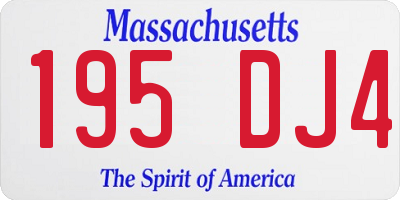 MA license plate 195DJ4