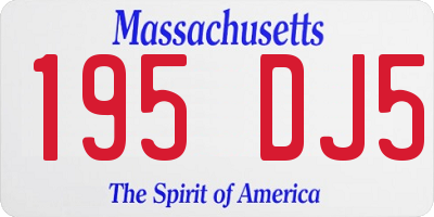 MA license plate 195DJ5