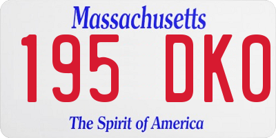 MA license plate 195DK0