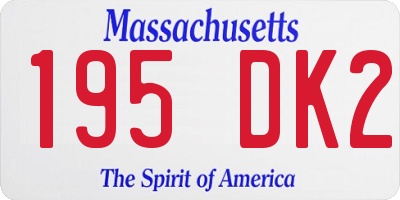MA license plate 195DK2