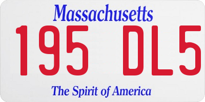 MA license plate 195DL5
