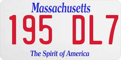 MA license plate 195DL7