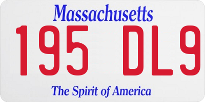 MA license plate 195DL9