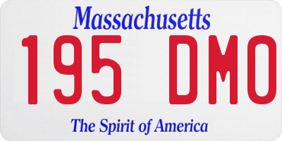 MA license plate 195DM0