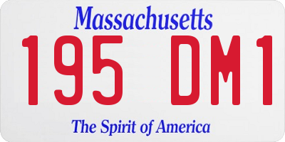 MA license plate 195DM1