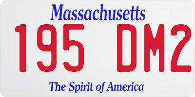 MA license plate 195DM2