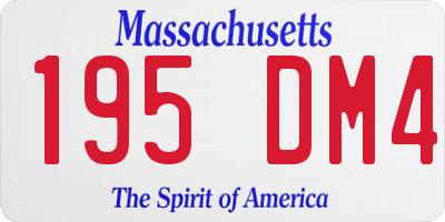 MA license plate 195DM4