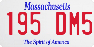 MA license plate 195DM5