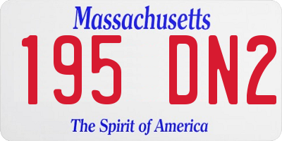 MA license plate 195DN2