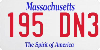 MA license plate 195DN3
