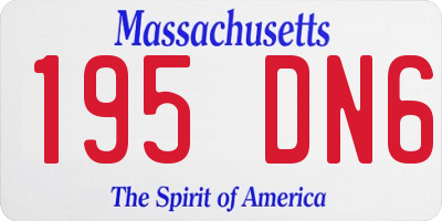 MA license plate 195DN6