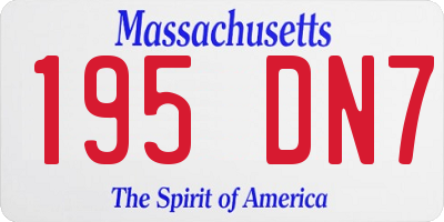 MA license plate 195DN7