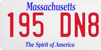MA license plate 195DN8