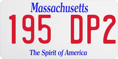 MA license plate 195DP2