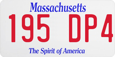 MA license plate 195DP4