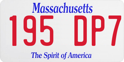MA license plate 195DP7