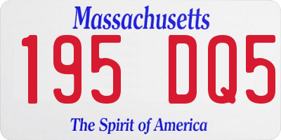 MA license plate 195DQ5